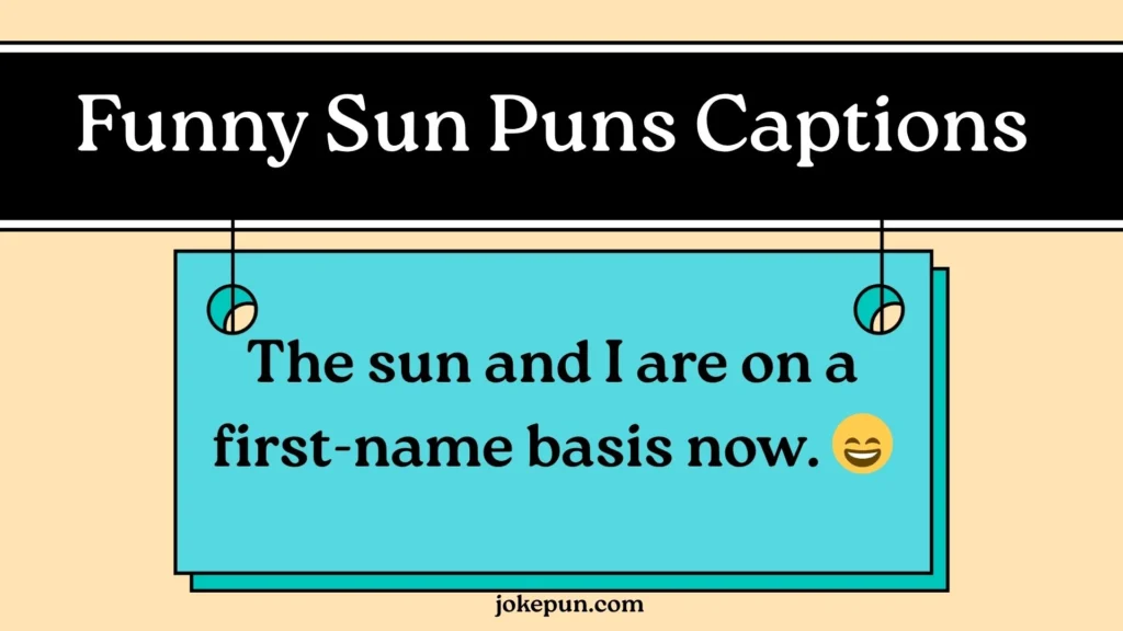 Funny Sun Puns Captions